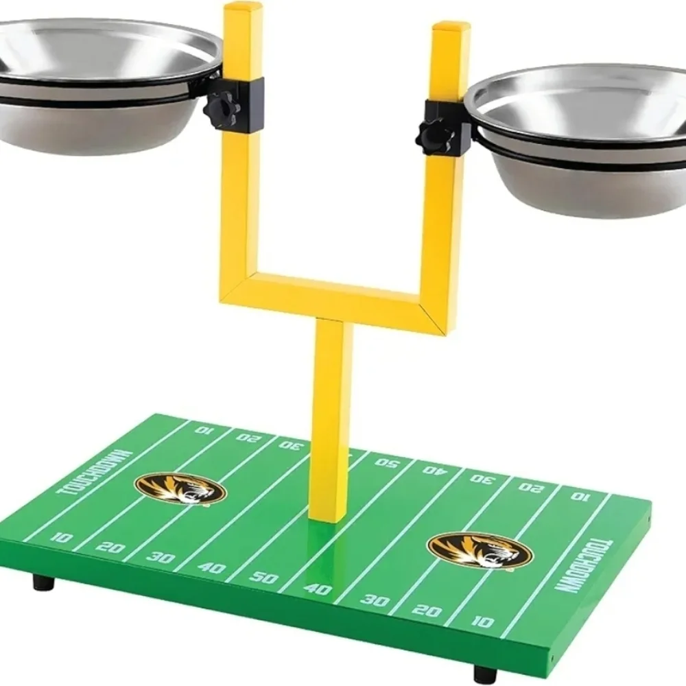 Pets First NCAA Goalpost Elevated Dog Feeder Stainless Steel & Adjustable Bowl